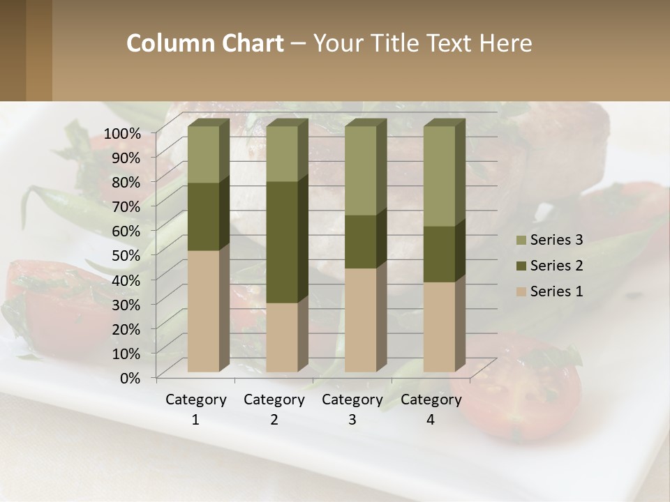 A White Plate Topped With Meat And Veggies PowerPoint Template
