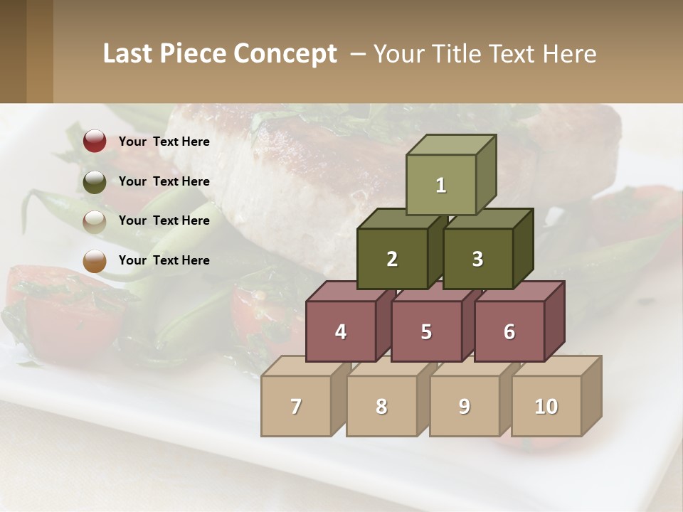 A White Plate Topped With Meat And Veggies PowerPoint Template