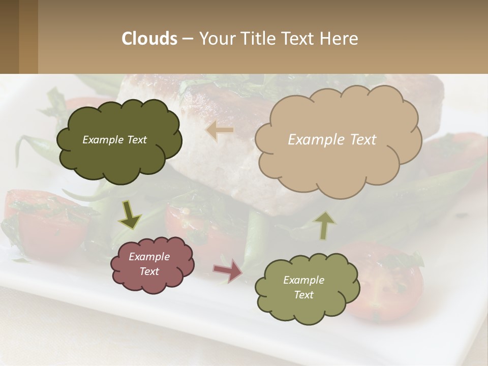 A White Plate Topped With Meat And Veggies PowerPoint Template