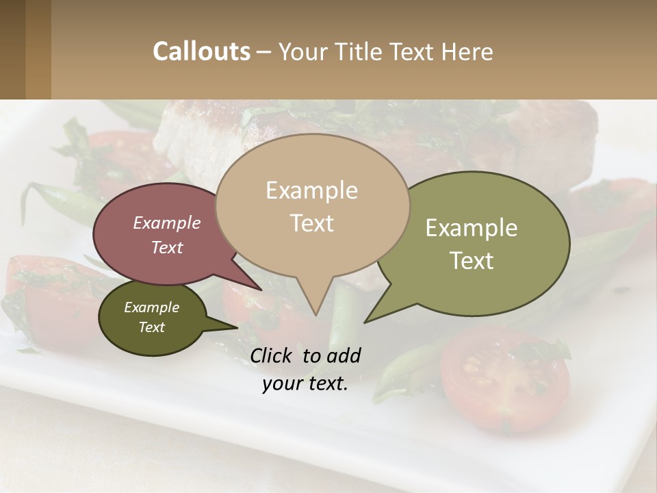A White Plate Topped With Meat And Veggies PowerPoint Template
