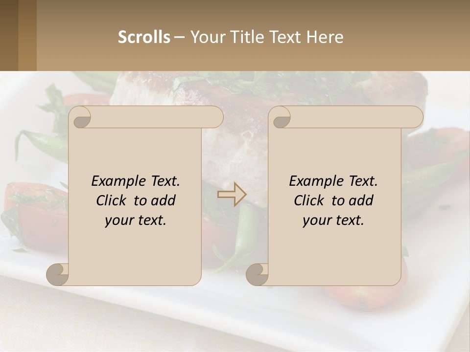 A White Plate Topped With Meat And Veggies PowerPoint Template