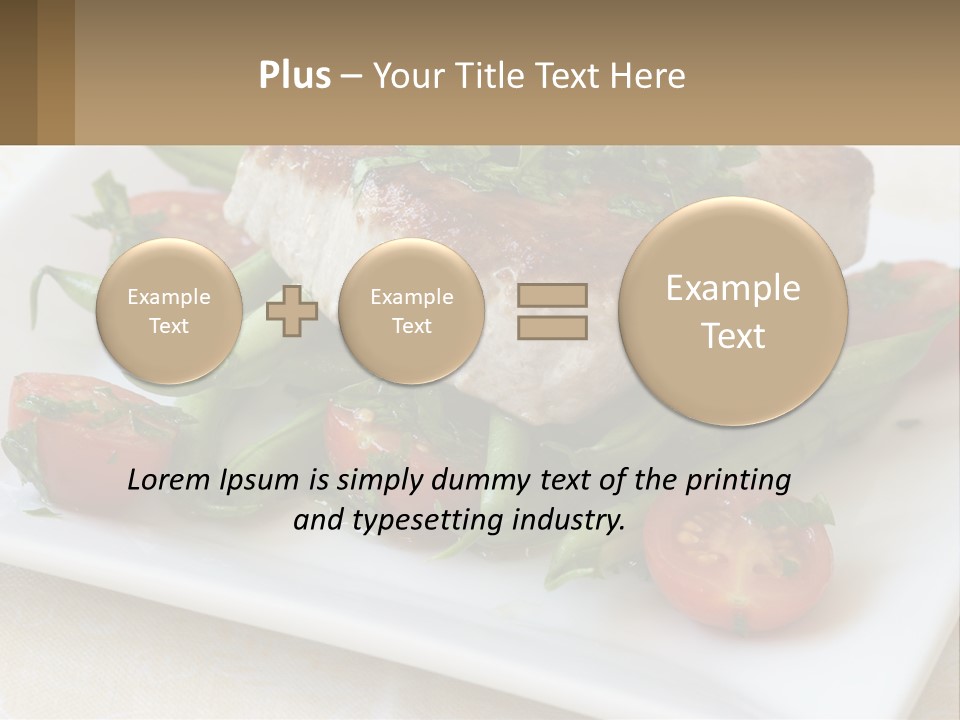 A White Plate Topped With Meat And Veggies PowerPoint Template
