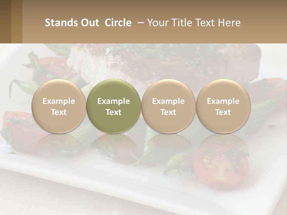 A White Plate Topped With Meat And Veggies PowerPoint Template