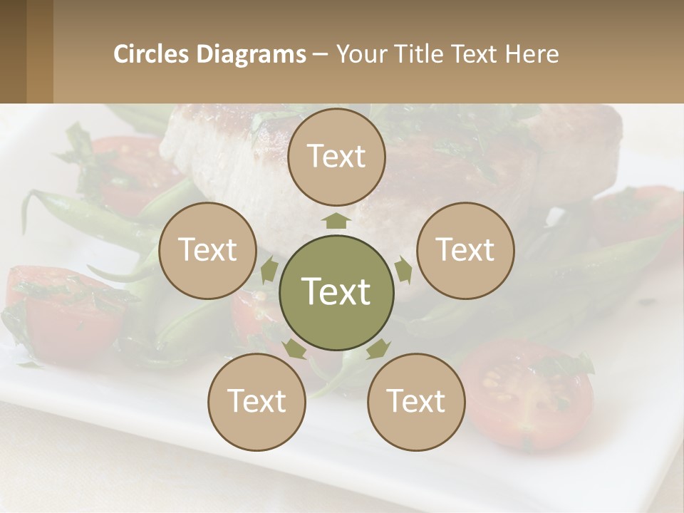 A White Plate Topped With Meat And Veggies PowerPoint Template