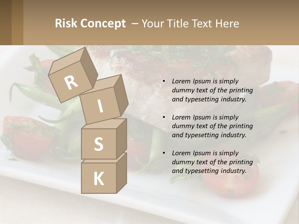 A White Plate Topped With Meat And Veggies PowerPoint Template