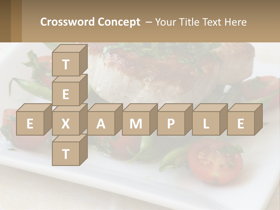 A White Plate Topped With Meat And Veggies PowerPoint Template