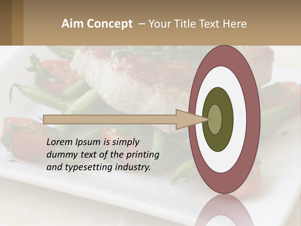 A White Plate Topped With Meat And Veggies PowerPoint Template