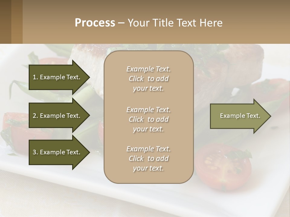 A White Plate Topped With Meat And Veggies PowerPoint Template