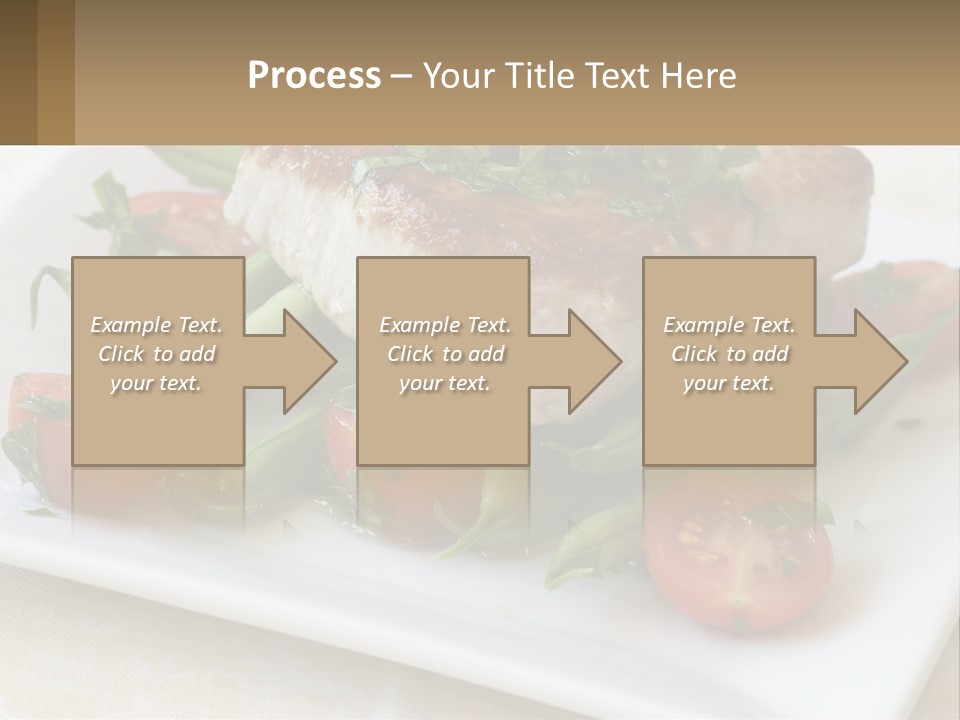 A White Plate Topped With Meat And Veggies PowerPoint Template