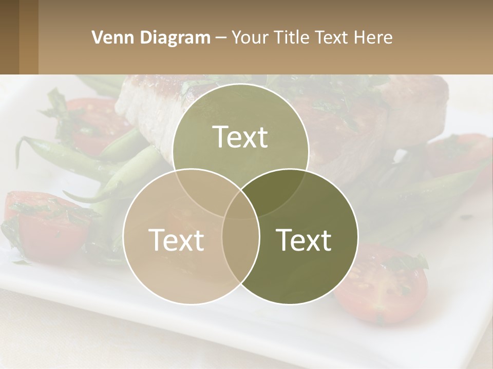 A White Plate Topped With Meat And Veggies PowerPoint Template