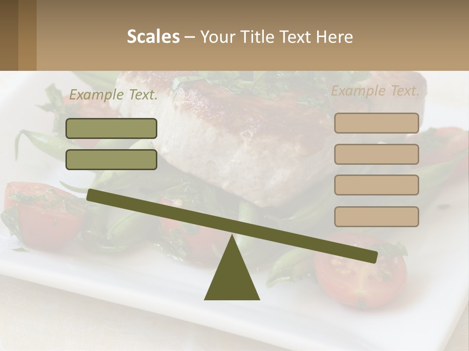 A White Plate Topped With Meat And Veggies PowerPoint Template