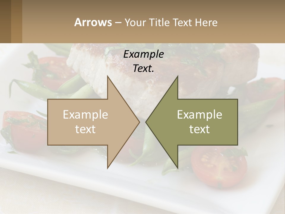 A White Plate Topped With Meat And Veggies PowerPoint Template