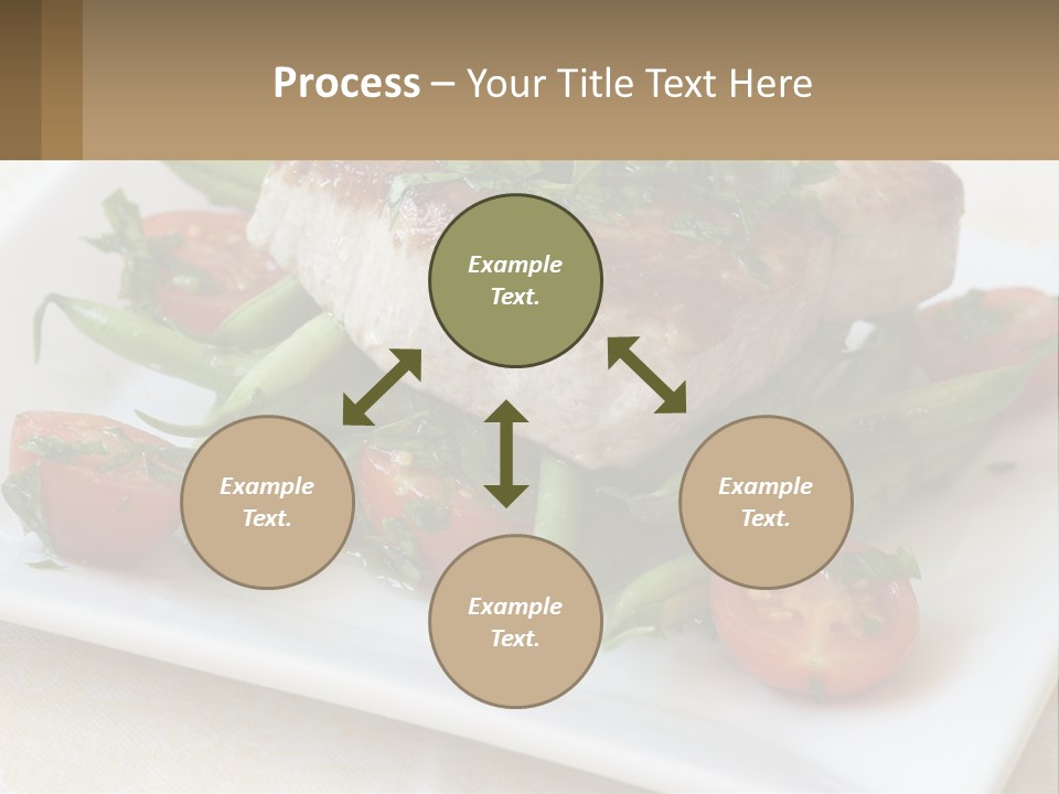 A White Plate Topped With Meat And Veggies PowerPoint Template