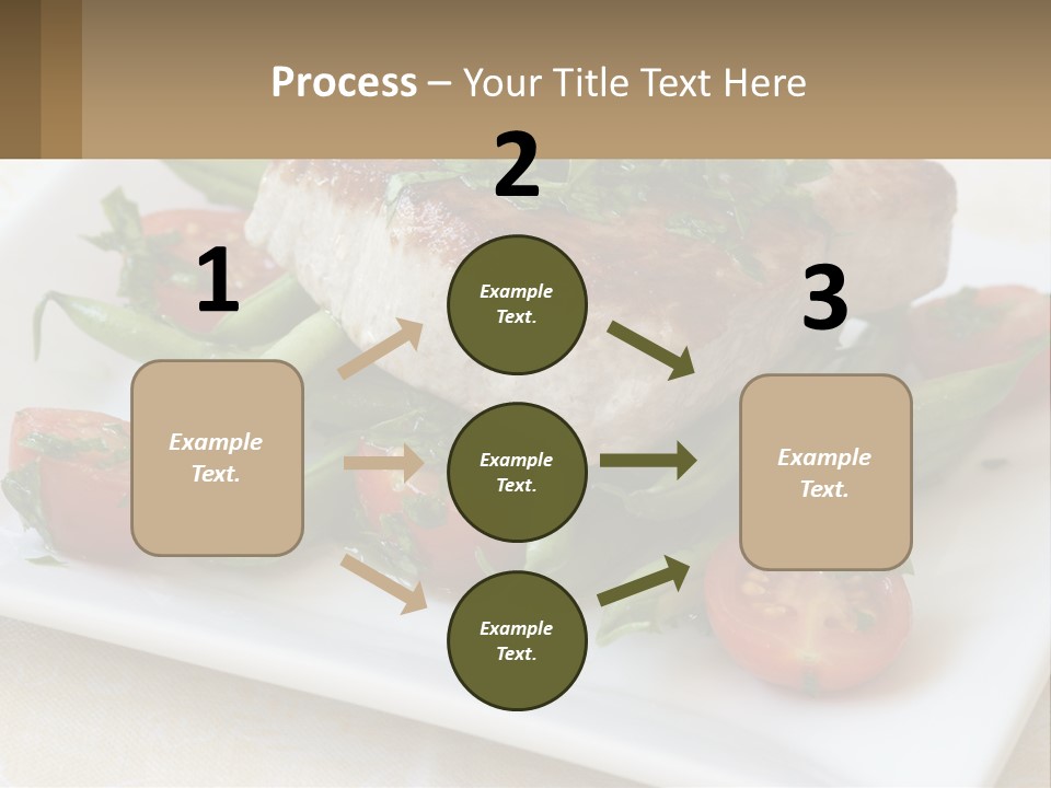 A White Plate Topped With Meat And Veggies PowerPoint Template