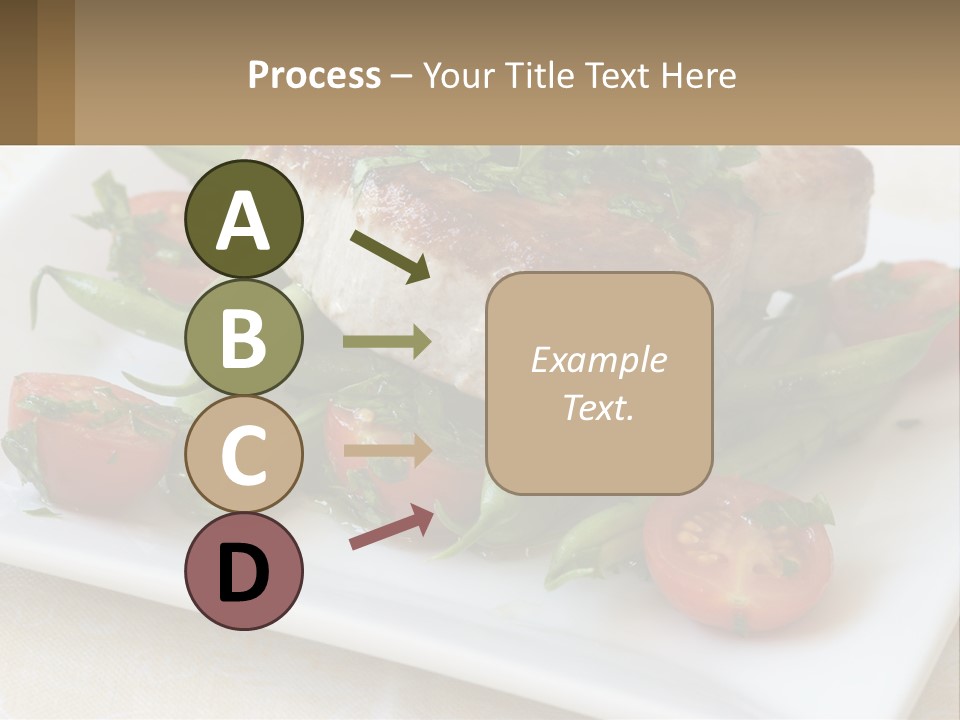 A White Plate Topped With Meat And Veggies PowerPoint Template