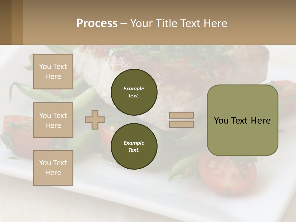 A White Plate Topped With Meat And Veggies PowerPoint Template