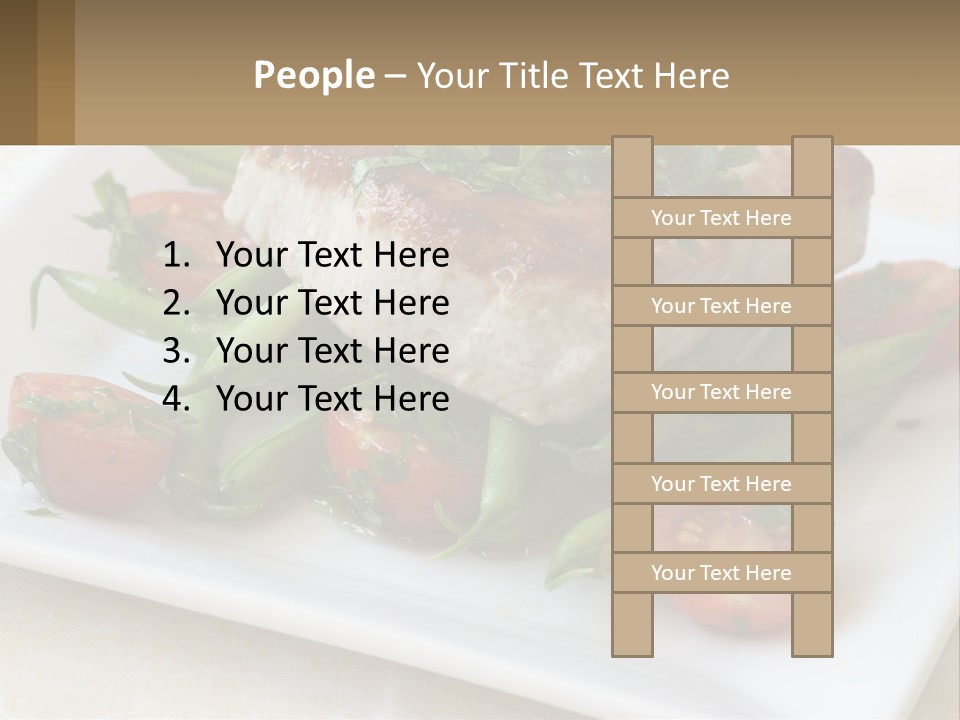 A White Plate Topped With Meat And Veggies PowerPoint Template