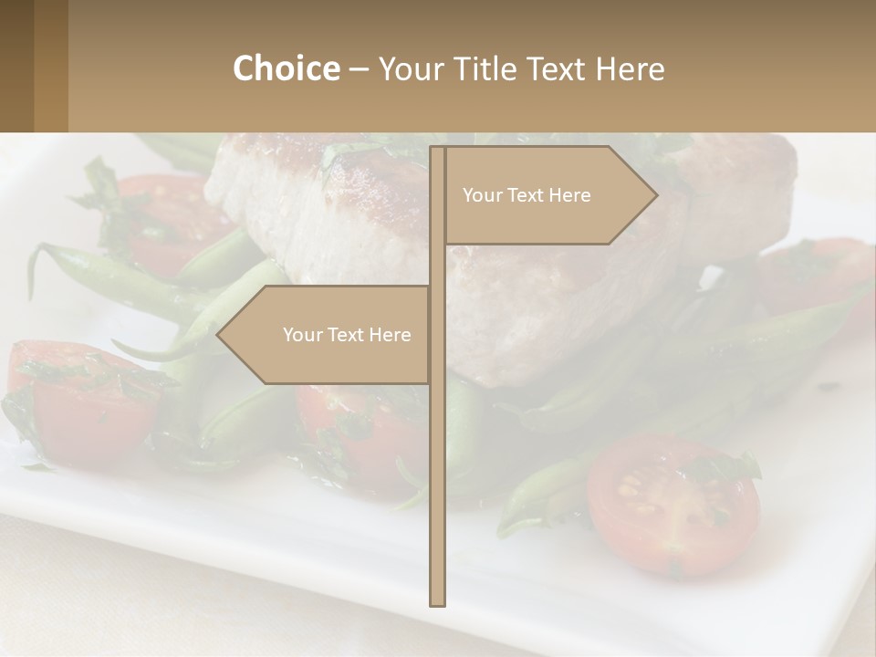 A White Plate Topped With Meat And Veggies PowerPoint Template