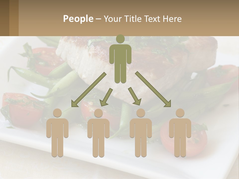 A White Plate Topped With Meat And Veggies PowerPoint Template