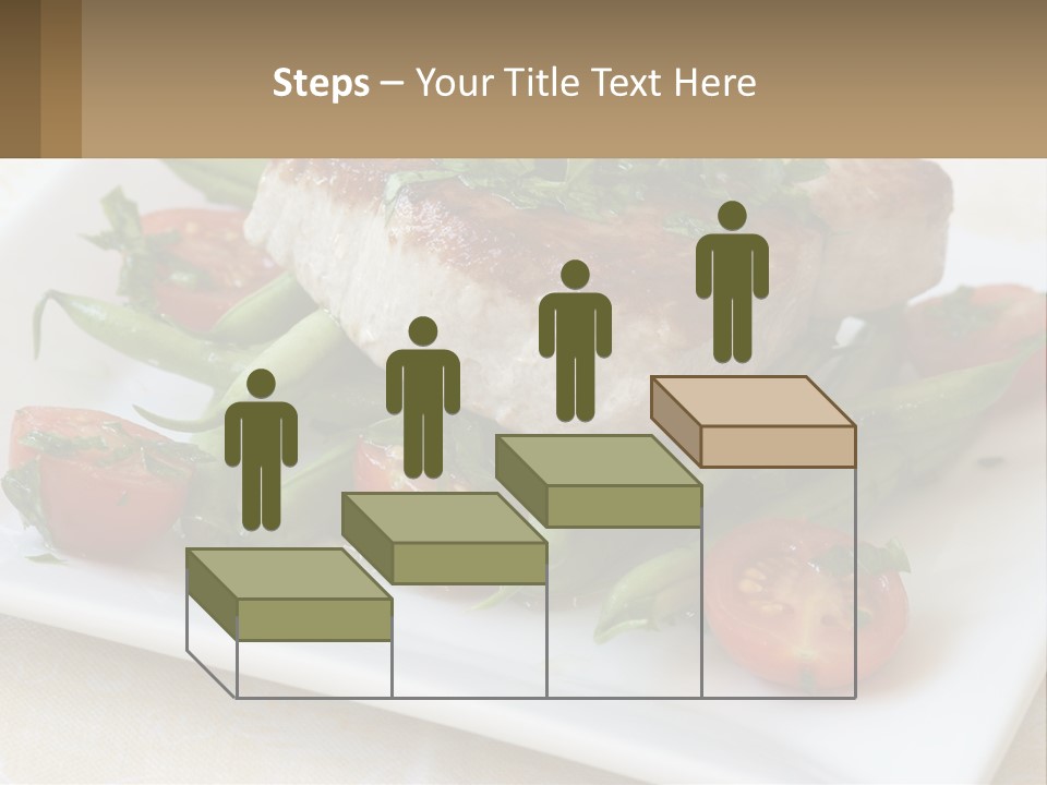 A White Plate Topped With Meat And Veggies PowerPoint Template