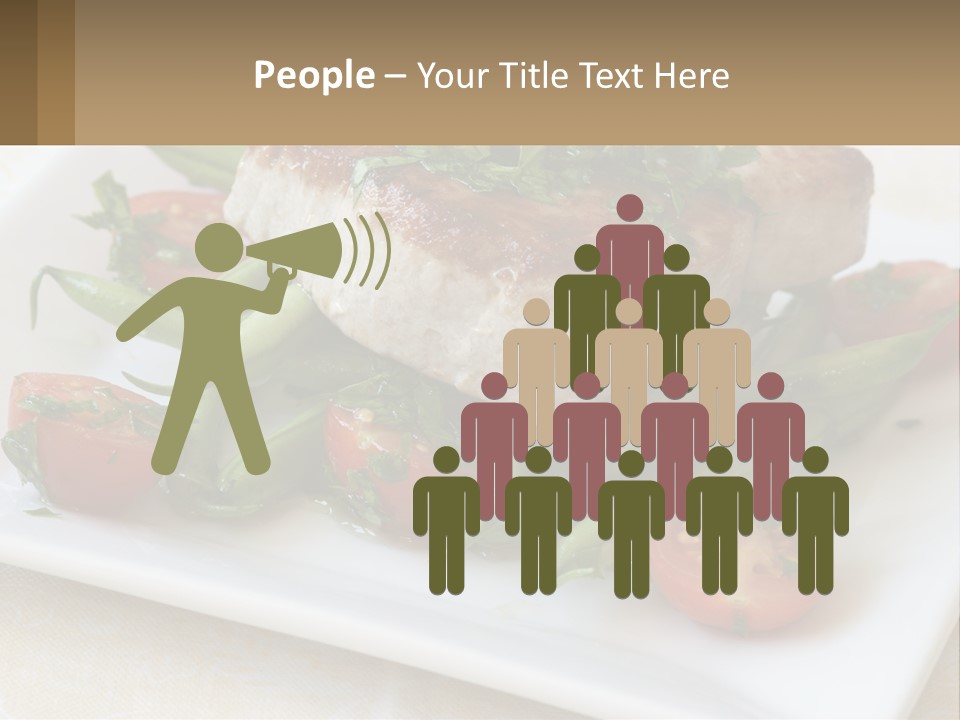 A White Plate Topped With Meat And Veggies PowerPoint Template