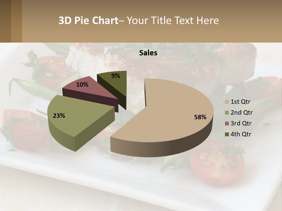 A White Plate Topped With Meat And Veggies PowerPoint Template