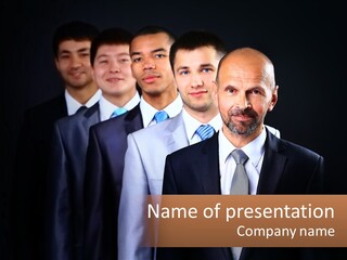 A Group Of Men In Suits And Ties PowerPoint Template