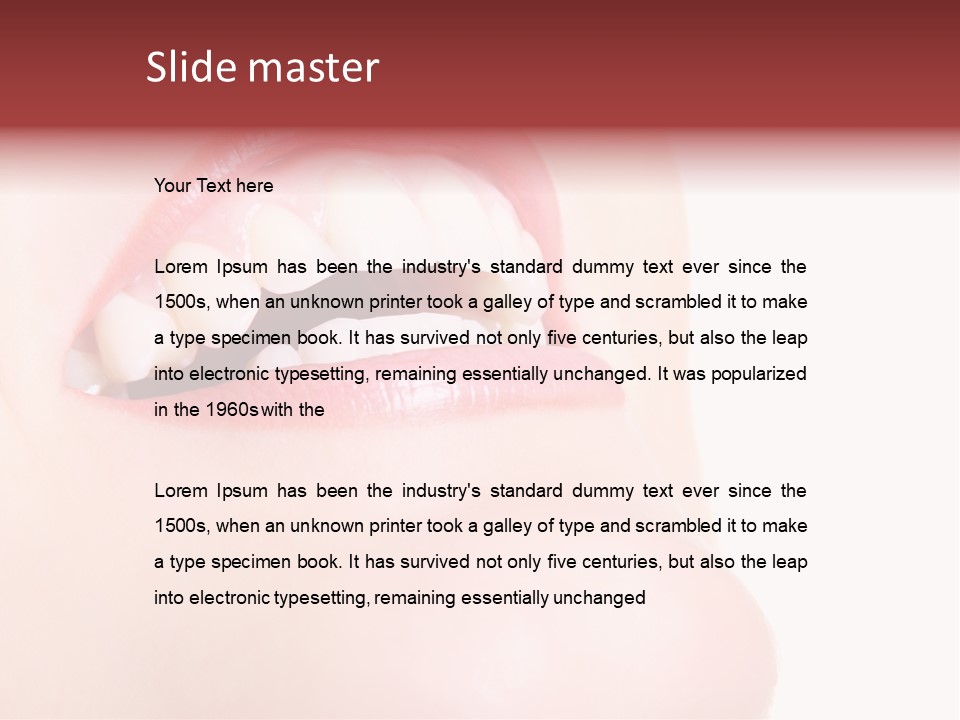 A Woman's Mouth With White Teeth Powerpoint Presentation PowerPoint Template