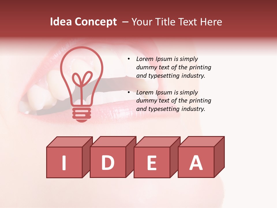 A Woman's Mouth With White Teeth Powerpoint Presentation PowerPoint Template