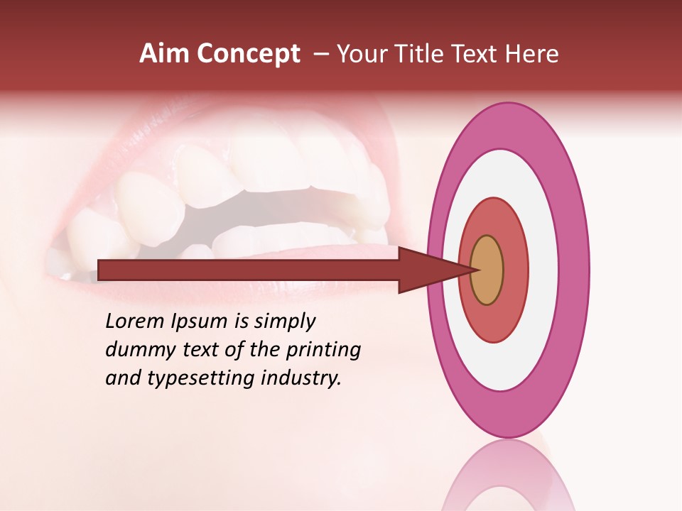 A Woman's Mouth With White Teeth Powerpoint Presentation PowerPoint Template