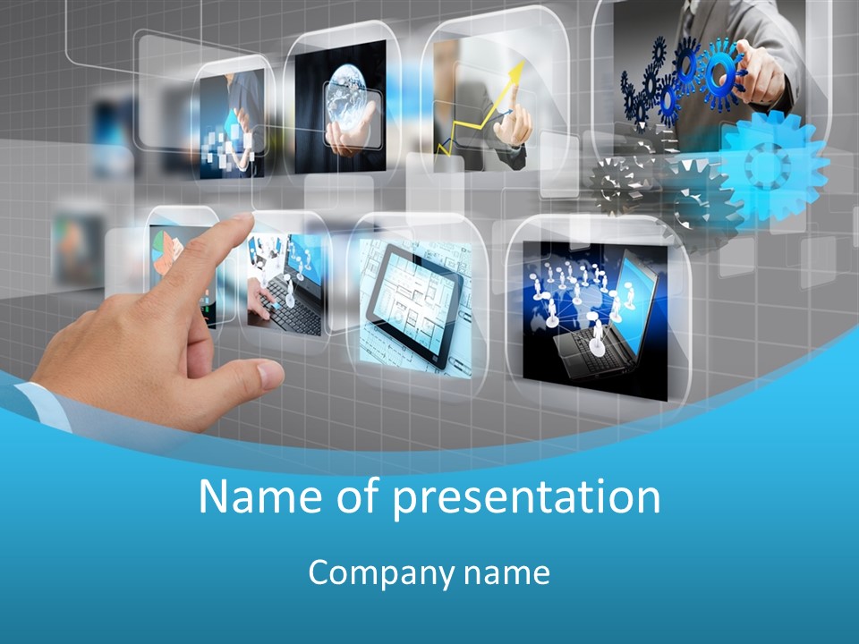 A Person Touching A Screen With A Finger PowerPoint Template