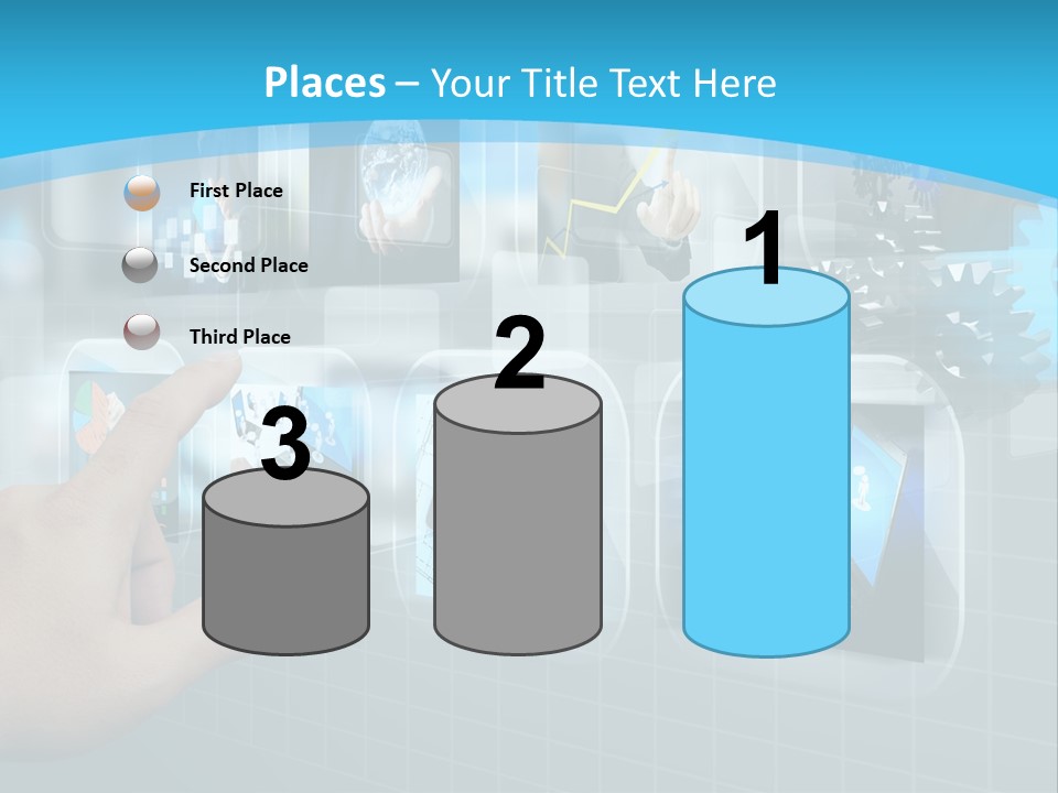 A Person Touching A Screen With A Finger PowerPoint Template