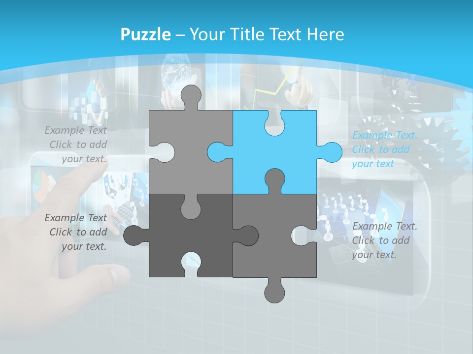 A Person Touching A Screen With A Finger PowerPoint Template