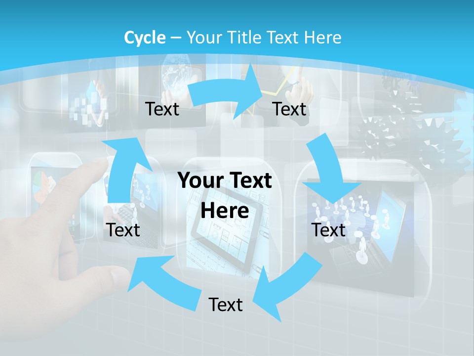 A Person Touching A Screen With A Finger PowerPoint Template