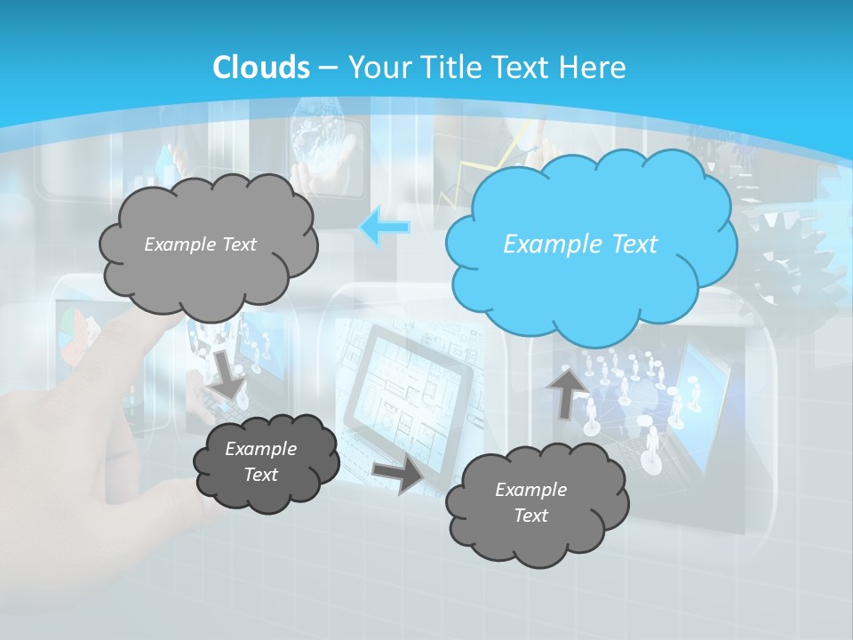 A Person Touching A Screen With A Finger PowerPoint Template