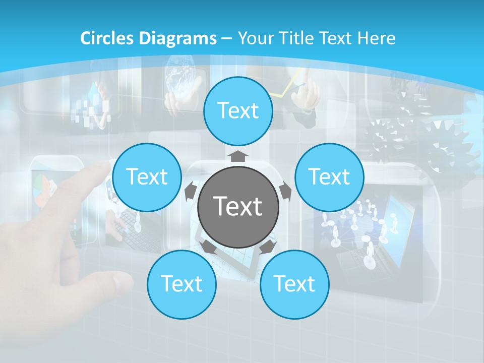 A Person Touching A Screen With A Finger PowerPoint Template