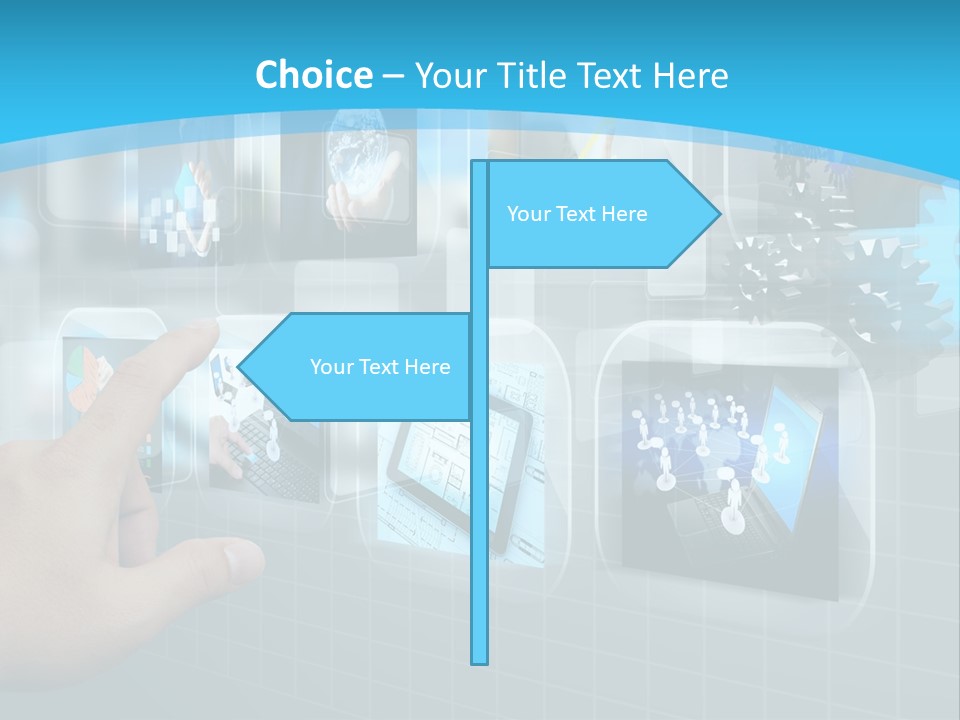 A Person Touching A Screen With A Finger PowerPoint Template