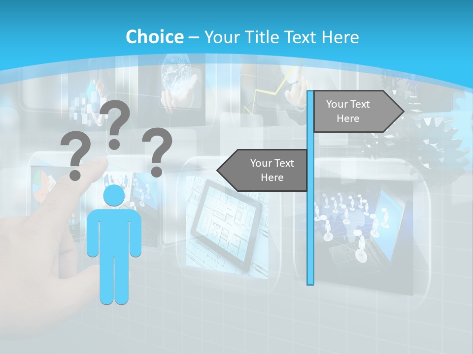 A Person Touching A Screen With A Finger PowerPoint Template