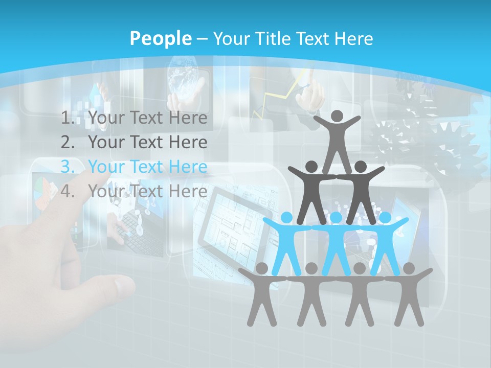 A Person Touching A Screen With A Finger PowerPoint Template