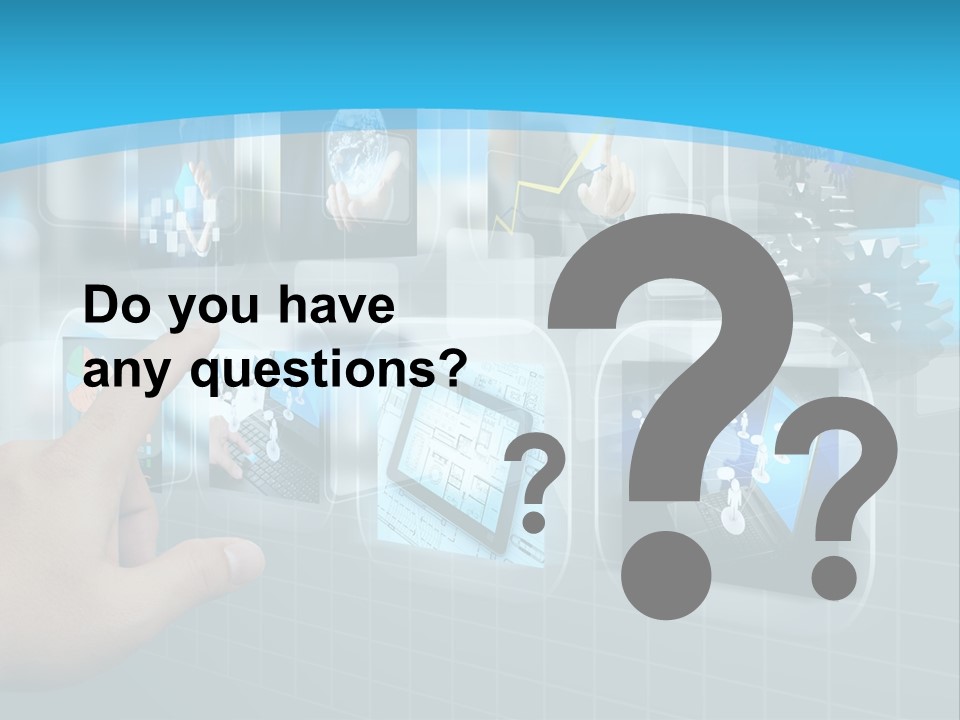 A Person Touching A Screen With A Finger PowerPoint Template