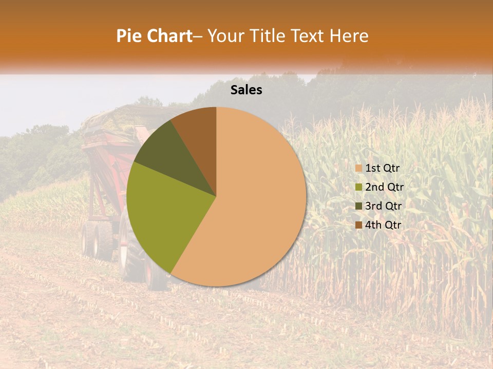 A Red Tractor Driving Down A Road Next To A Corn Field PowerPoint Template