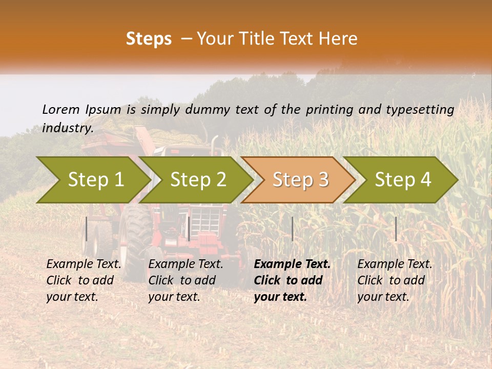 A Red Tractor Driving Down A Road Next To A Corn Field PowerPoint Template