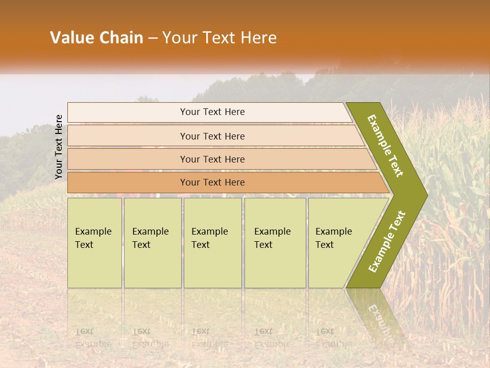 A Red Tractor Driving Down A Road Next To A Corn Field PowerPoint Template
