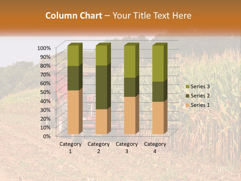A Red Tractor Driving Down A Road Next To A Corn Field PowerPoint Template