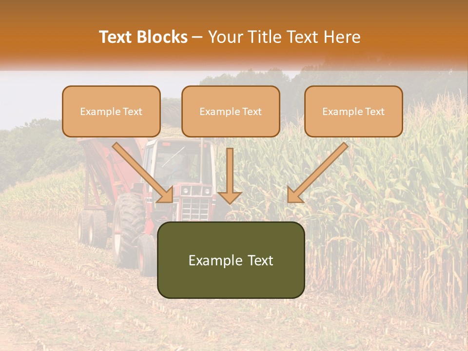 A Red Tractor Driving Down A Road Next To A Corn Field PowerPoint Template
