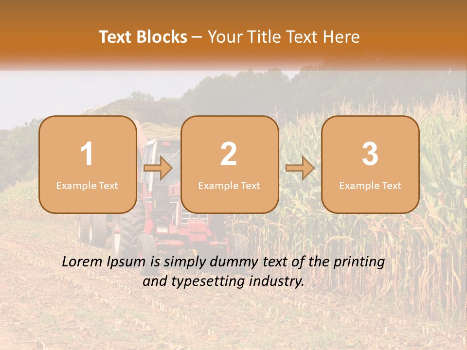 A Red Tractor Driving Down A Road Next To A Corn Field PowerPoint Template