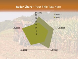 A Red Tractor Driving Down A Road Next To A Corn Field PowerPoint Template
