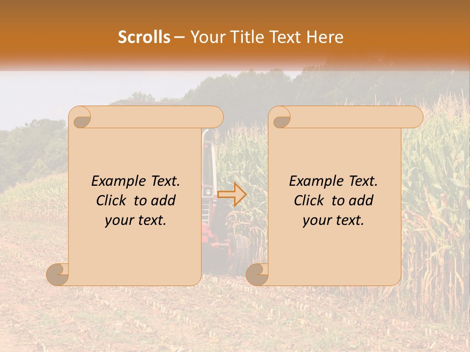 A Red Tractor Driving Down A Road Next To A Corn Field PowerPoint Template