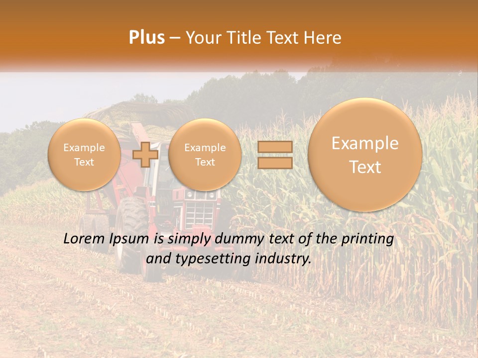 A Red Tractor Driving Down A Road Next To A Corn Field PowerPoint Template