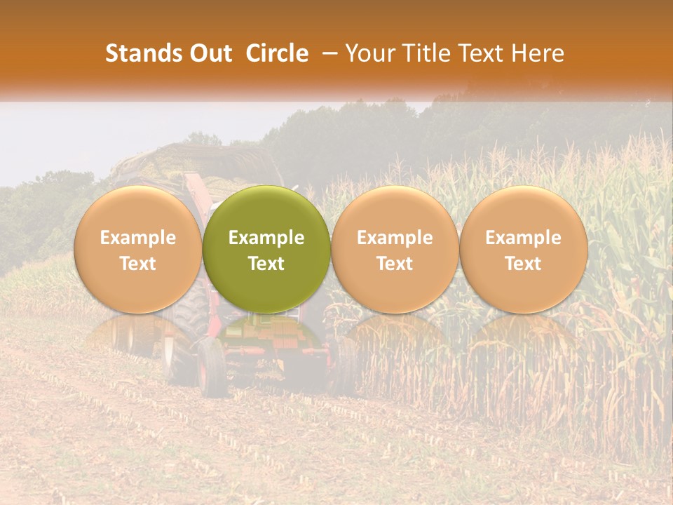 A Red Tractor Driving Down A Road Next To A Corn Field PowerPoint Template